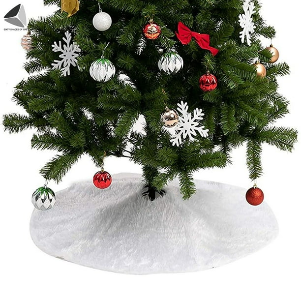 1 pcs White Christmas Tree Skirt Plush Mat Faux Fur Xmas Floor Mat Decoration 1 pcs White Christmas Tree Skirt Plush Mat Faux Fur Xmas Floor Mat Decoration